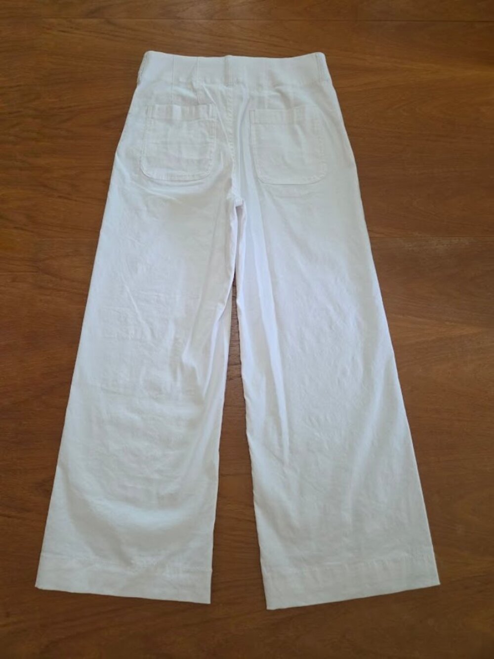 Maeve The Colette Magic Fabric Scallop Pocket Pants Wide Leg High Rise White 28 - Picture 7 of 13